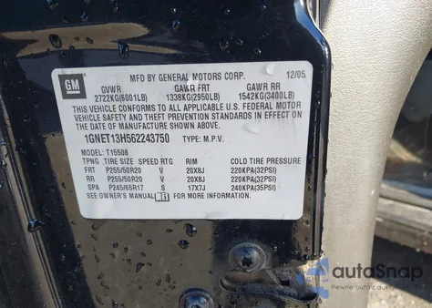 2006 Chevrolet Trailblazer Lt из США, поврежденный, VIN 1GNET13H562243750